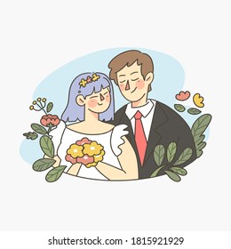 Celebration Day Happy Marriage Vector Digital Illustration 1