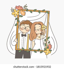 Celebration Day Happy Marriage Vector Digital Illustration 2