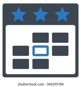 Celebration Day vector icon. Style is bicolor flat symbol, smooth blue colors, rounded angles, white background.