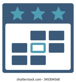 Celebration Day vector icon. Style is bicolor flat symbol, cyan and blue colors, rounded angles, white background.