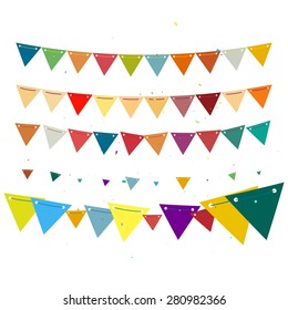 celebration decoration bunting flags isolated. vector illustration