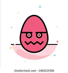 Celebration, Decoration, Easter, Egg Abstract Flat Color Icon Template