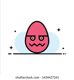 Celebration, Decoration, Easter, Egg  Business Flat Line Filled Icon Vector Banner Template