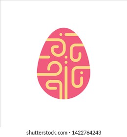 Celebration, Decoration, Easter, Egg, Holiday  Flat Color Icon. Vector icon banner Template