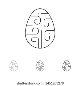 Celebration, Decoration, Easter, Egg, Holiday Bold and thin black line icon set