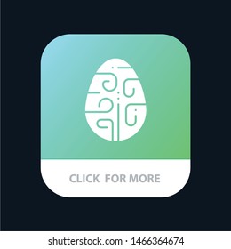 Celebration, Decoration, Easter, Egg, Holiday Mobile App Button. Android and IOS Glyph Version. Vector Icon Template background