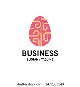Celebration, Decoration, Easter, Egg, Holiday Business Logo Template. Flat Color