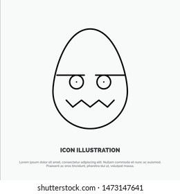 Celebration, Decoration, Easter, Egg Line Icon Vector