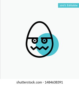 Celebration, Decoration, Easter, Egg turquoise highlight circle point Vector icon. Vector Icon Template background