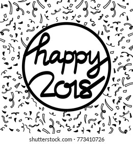 Celebration decoration frame background for season greeting Christmas and happy New Year 2018 and party invitation