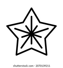 Celebration decorations flat line icon. Star symbol. Outline sign for mobile concept and web design, store.