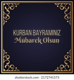 Celebration design about Eid-al-Adha, the holy holiday of Muslims. Translation: Happy Eid-al-Adha
