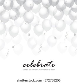Celebration design, Color transparency balloons with clear background.