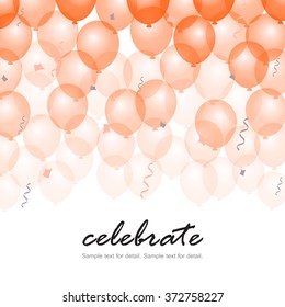 Celebration design, Color transparency balloons with clear background.