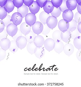 Celebration design, Color transparency balloons with clear background.