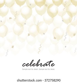 Celebration design, Color transparency balloons with clear background.