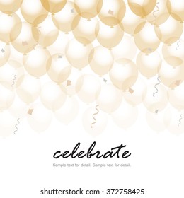 Celebration design, Color transparency balloons with clear background.
