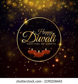 Celebration Diwali Festival Of Lights Holiday Design vector with glitter light effect
