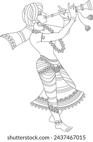 celebration drawings in Indian miniature style, especially for Gudhi Padwa, and other festivals and Hindu wedding cards, musicians, and processions.