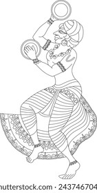 celebration drawings in Indian miniature style, especially for Gudhi Padwa, and other festivals and Hindu wedding cards, musicians, and processions.