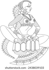 celebration drawings in Indian miniature style, especially for Gudhi Padwa, and other festivals and Hindu wedding cards, musicians, and processions.