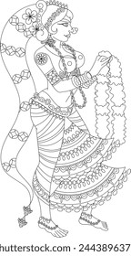 celebration drawings in Indian miniature style, especially for Gudhi Padwa, and other festivals and Hindu wedding cards, musicians, and processions.	
