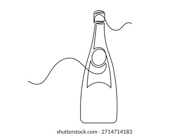 Feier Getränk Flasche Single Line Art Zeichnung Umriss minimale Design