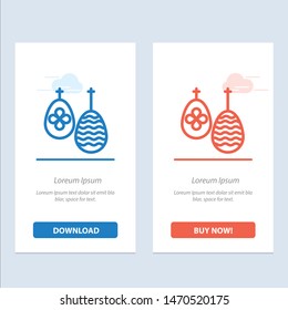 Celebration, Easter, Egg, Food  Blue and Red Download and Buy Now web Widget Card Template. Vector Icon Template background