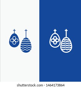 Celebration, Easter, Egg, Food Line and Glyph Solid icon Blue banner Line and Glyph Solid icon Blue banner. Vector Icon Template background