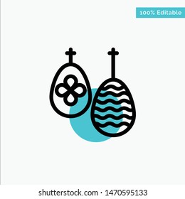 Celebration, Easter, Egg, Food turquoise highlight circle point Vector icon. Vector Icon Template background