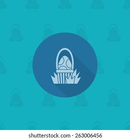 Celebration Easter Icon with Seamless Background. Vector