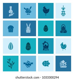 Celebration Easter Icons. Vector. Clean Work Minimum Points