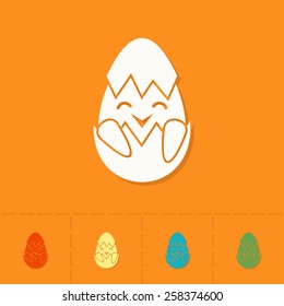 Celebration Easter Icons. Vector. Clean Work Minimum Points