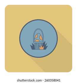 Celebration Easter Icons. Vector. Clean Work Minimum Points.