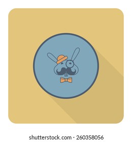 Celebration Easter Icons. Vector. Clean Work Minimum Points.