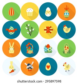 Celebration Easter Icons. Vector. Clean Work Minimum Points