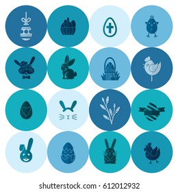 Celebration Easter Icons. Vector. Clean Work Minimum Points