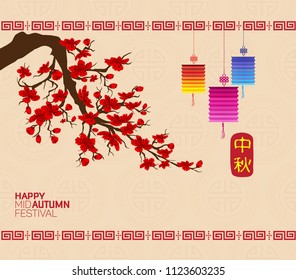 Celebration elements, mid autumn festival. Translation: Mid Autumn