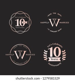 Celebration emblem and badges vector set