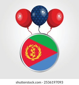 Celebração Bandeira Nacional Da Eritreia Com Balões