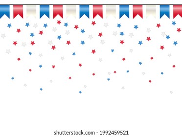 Celebration Event .Birthday. American or chile flag color concept.White background with colorful stars and flags. Vector illustration.