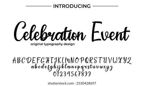 Celebration Event Font Stylish brush painted an uppercase vector letters, alphabet, typeface