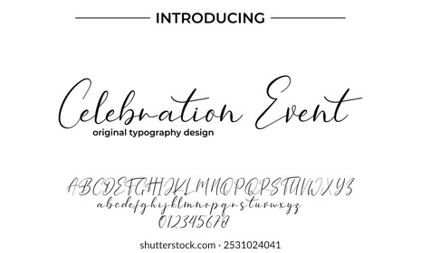 Celebration Event Font Stylish brush painted an uppercase vector letters, alphabet, typeface