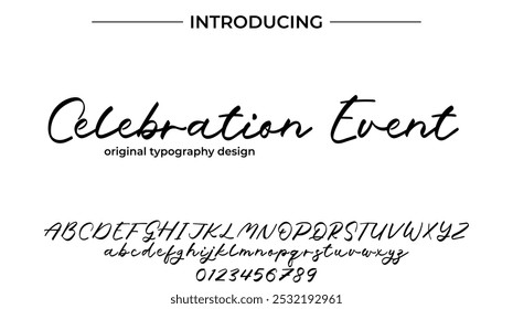 Celebration Event Font Stylish brush painted an uppercase vector letters, alphabet, typeface