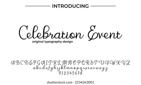 Celebration Event Font Stylish brush painted an uppercase vector letters, alphabet, typeface