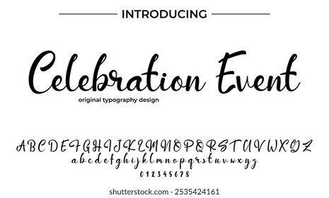 Celebration Event Font Stylish brush painted an uppercase vector letters, alphabet, typeface