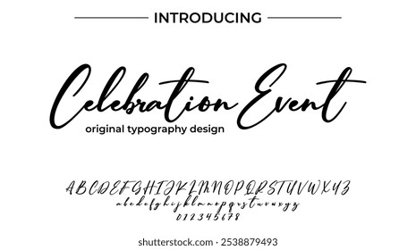 Celebration Event Font Stylish brush painted an uppercase vector letters, alphabet, typeface