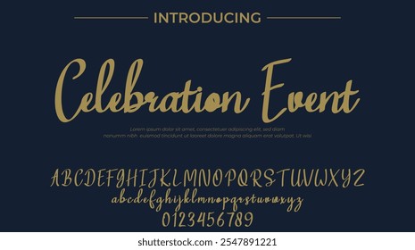 Celebration Event Font Stylish brush painted an uppercase vector letters, alphabet, typeface