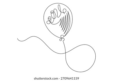 Icono de evento de celebración contínuo contorno dibujo estilo simple alegría