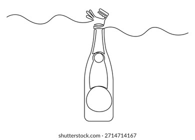 Celebration event icon continuous outline drawing simple style fun